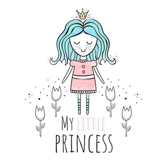 水彩小女孩插图图片