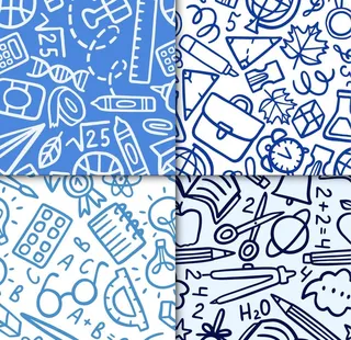 卡通学习元素,学习元素,学校,无缝,