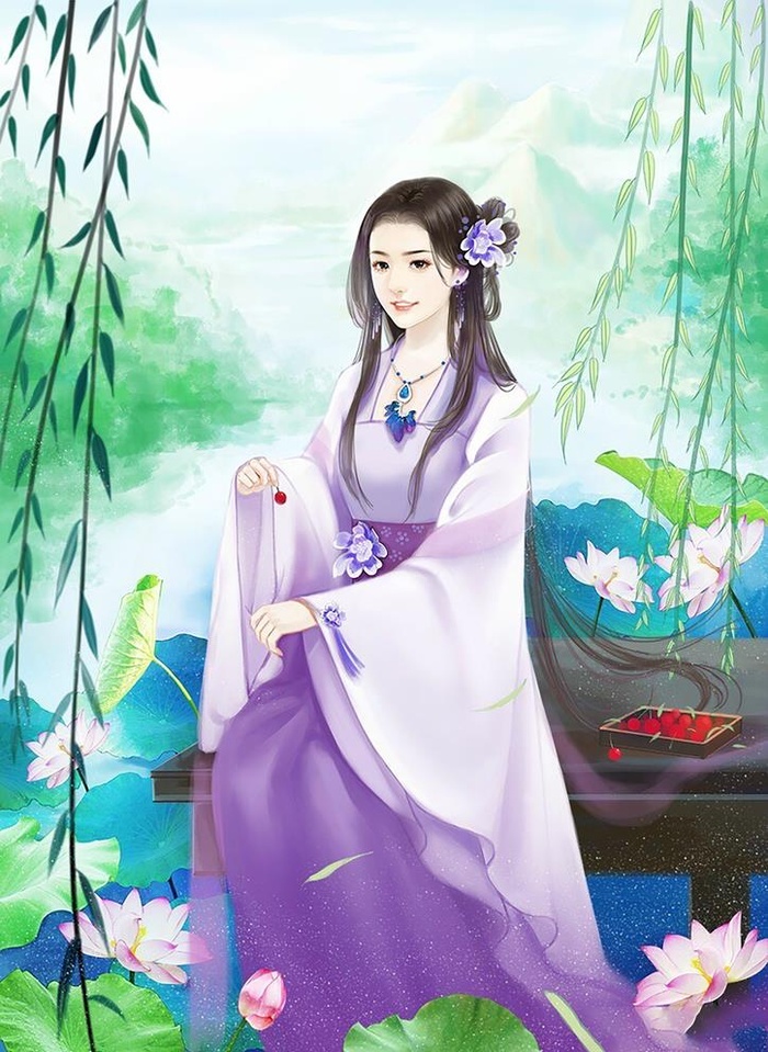 古装帅哥美女插画图片