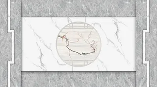 大理石北欧风抽象几何电视背景墙图片