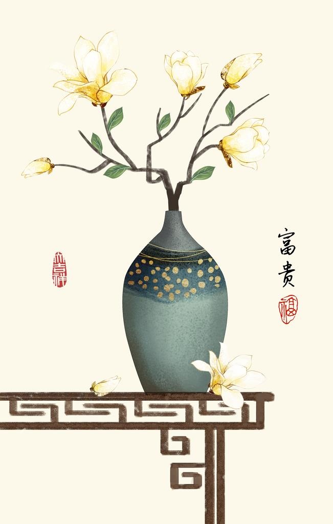 新中式现代简约民俗装饰画图片