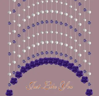 紫色玫瑰花珠帘图片