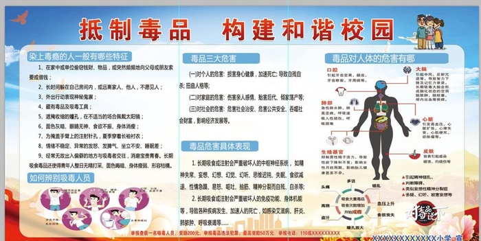 禁毒宣传展板图片(9291x4803)psd模版下载
