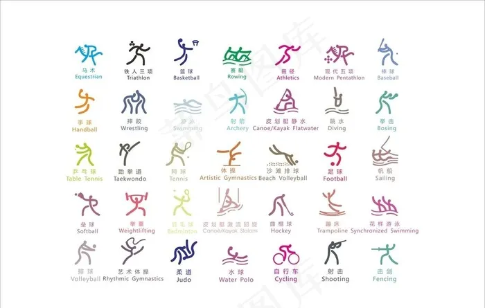 体育运动图标图片cdr矢量模版下载