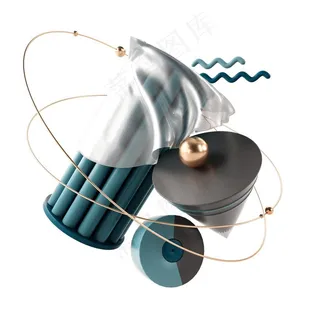 场景搭建抽象圆柱圆锥几何体图片