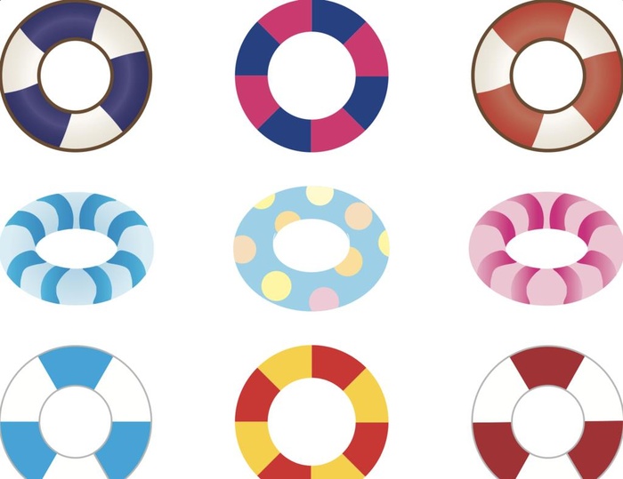 游泳圈矢量素材图片