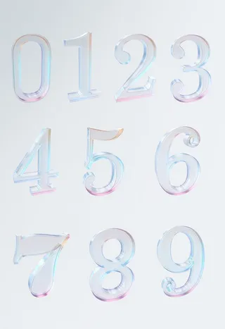 创意c4d玻璃质感数字模型图片