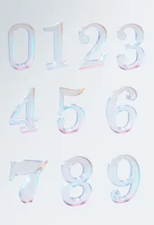 创意c4d玻璃质感数字模型图片 创意c4d玻璃质感数字模型图片