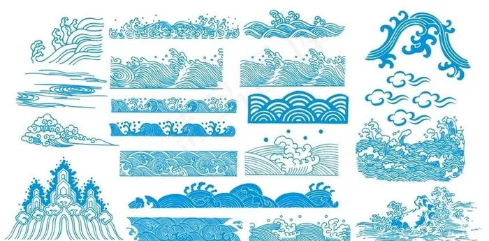 浪花水纹波浪图片cdr矢量模版下载