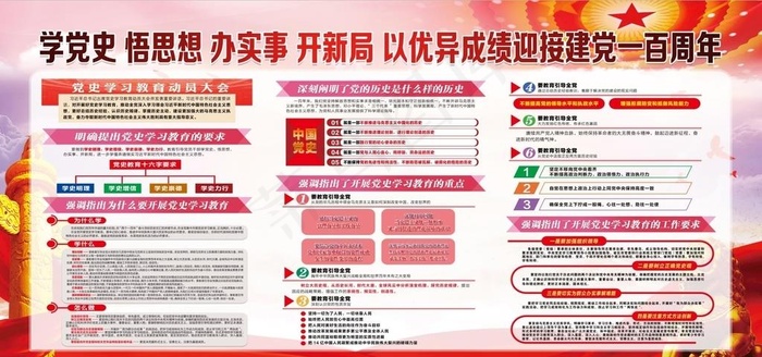 学党史图片psd模版下载