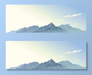 矢量雪山插画图片