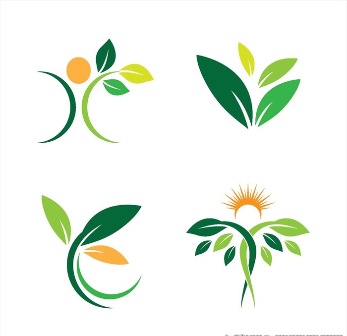 绿色植物图标图片eps,ai矢量模版下载