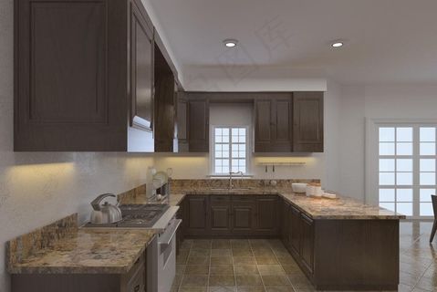 石材台面厨房效果图图片