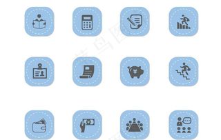 蓝色商务办公大图标图片