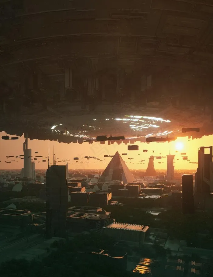 彩色建筑插画动漫背景图片