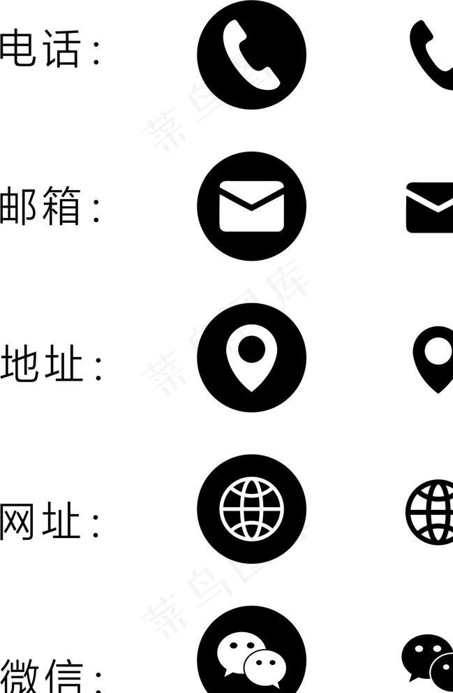 常用联系方式图标图片cdr矢量模版下载