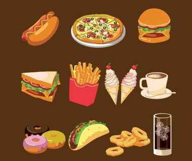 小吃汉堡卡通图图片