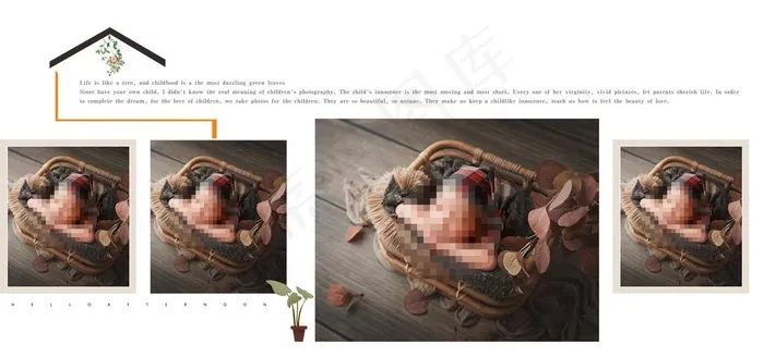 儿童 摄影 相册 模板 字母 图片(5000x2500)psd模版下载