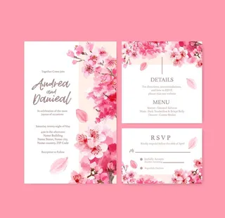 花卉邀请卡  图片