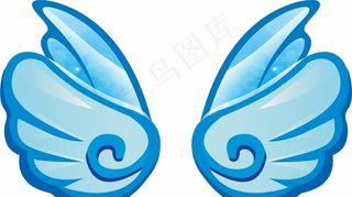 蓝色翅膀 卡通翅膀图片