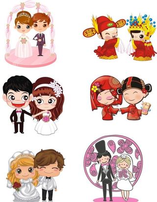 卡通新娘图片