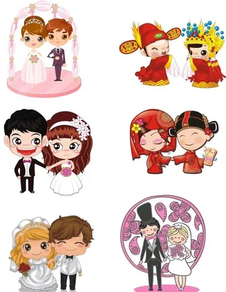 卡通新娘图片