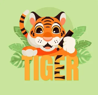 手绘卡通老虎图片
