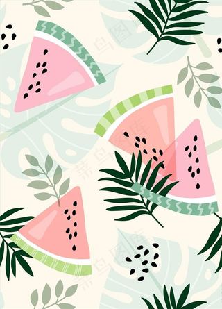水果无缝图案矢量图图片
