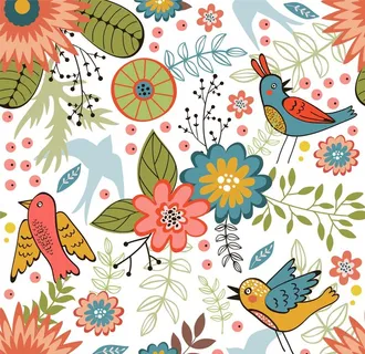 春天元素花卉涂鸦图片 春天元素花卉涂鸦图片