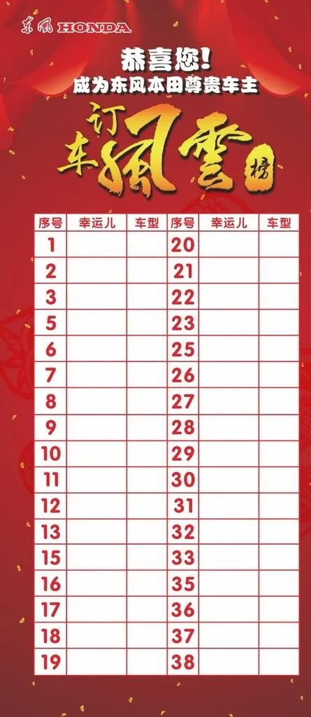 订车风云榜图片cdr矢量模版下载