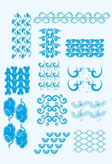 AI矢量云朵波浪图片