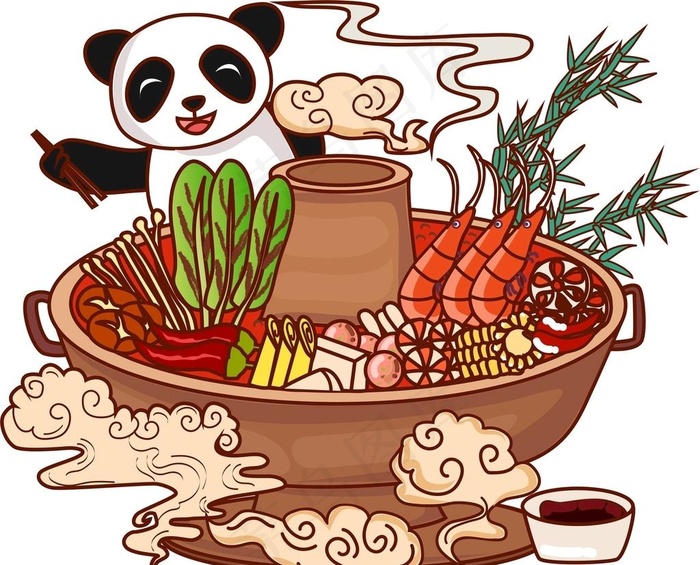 火锅插画图片