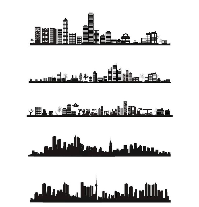 城市剪影图片cdr矢量模版下载