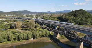 航拍吉林铁桥图片