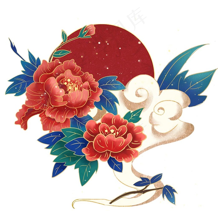 古风国潮牡丹图片