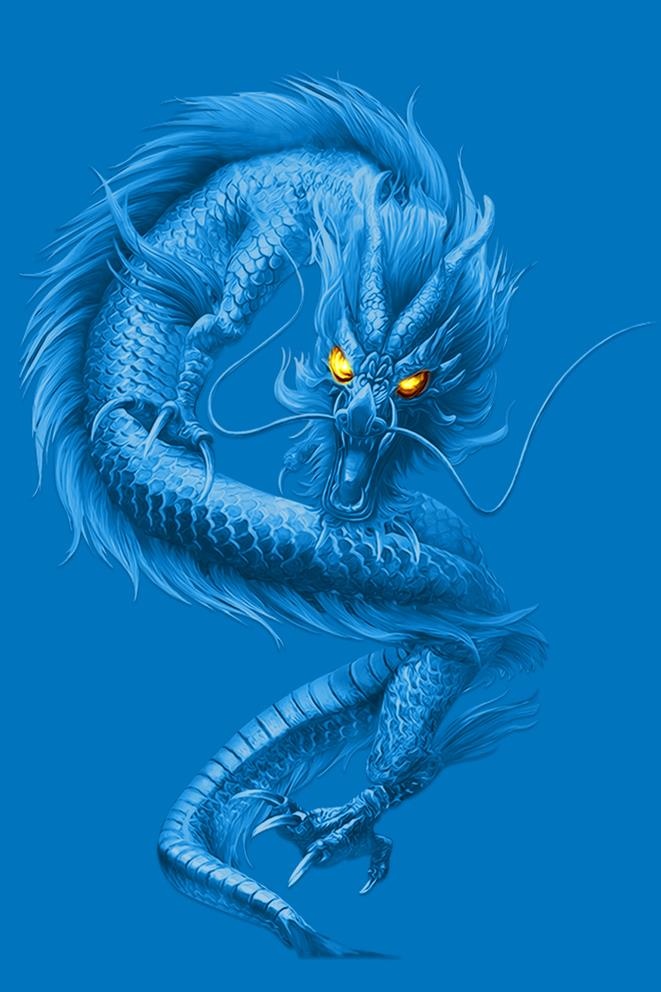 蓝色龙图片(1284x1989)psd模版下载