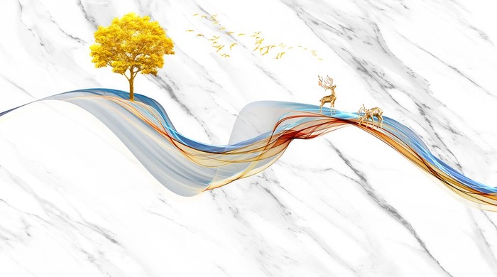 发财树线条大理石纹图片