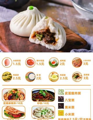 早餐店菜单图片
