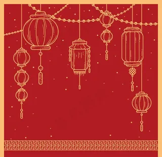 手绘灯笼背景图片