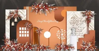 焦糖橙色 婚礼效果图图片