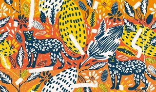 大牌 豹子 斑马 热带花图片