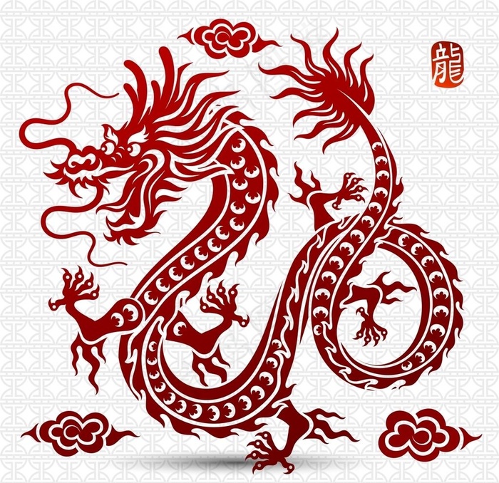 中国龙图片ai矢量模版下载