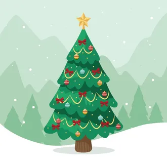 卡通圣诞树图片