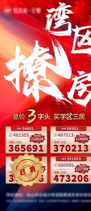 地产红色促销海报图片