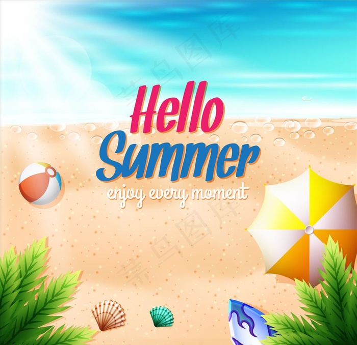 海滩矢量图图片