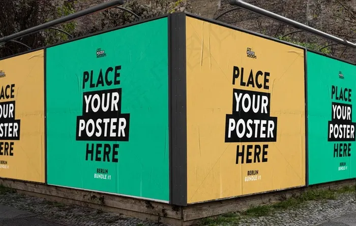 街头海报样机图片psd模版下载