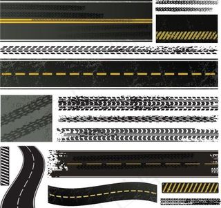轮胎痕迹 公路道路图片