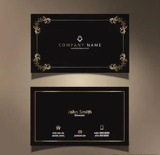 黑色花纹高档名片图片