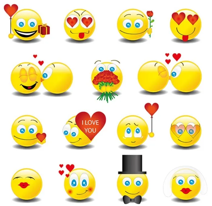 矢量爱情微笑脸部表情图标图片ai矢量模版下载