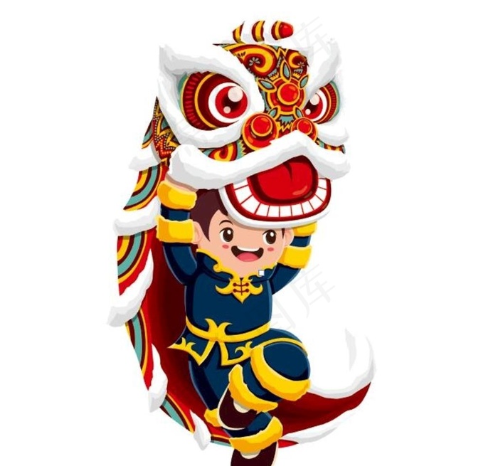 舞狮图片ai矢量模版下载